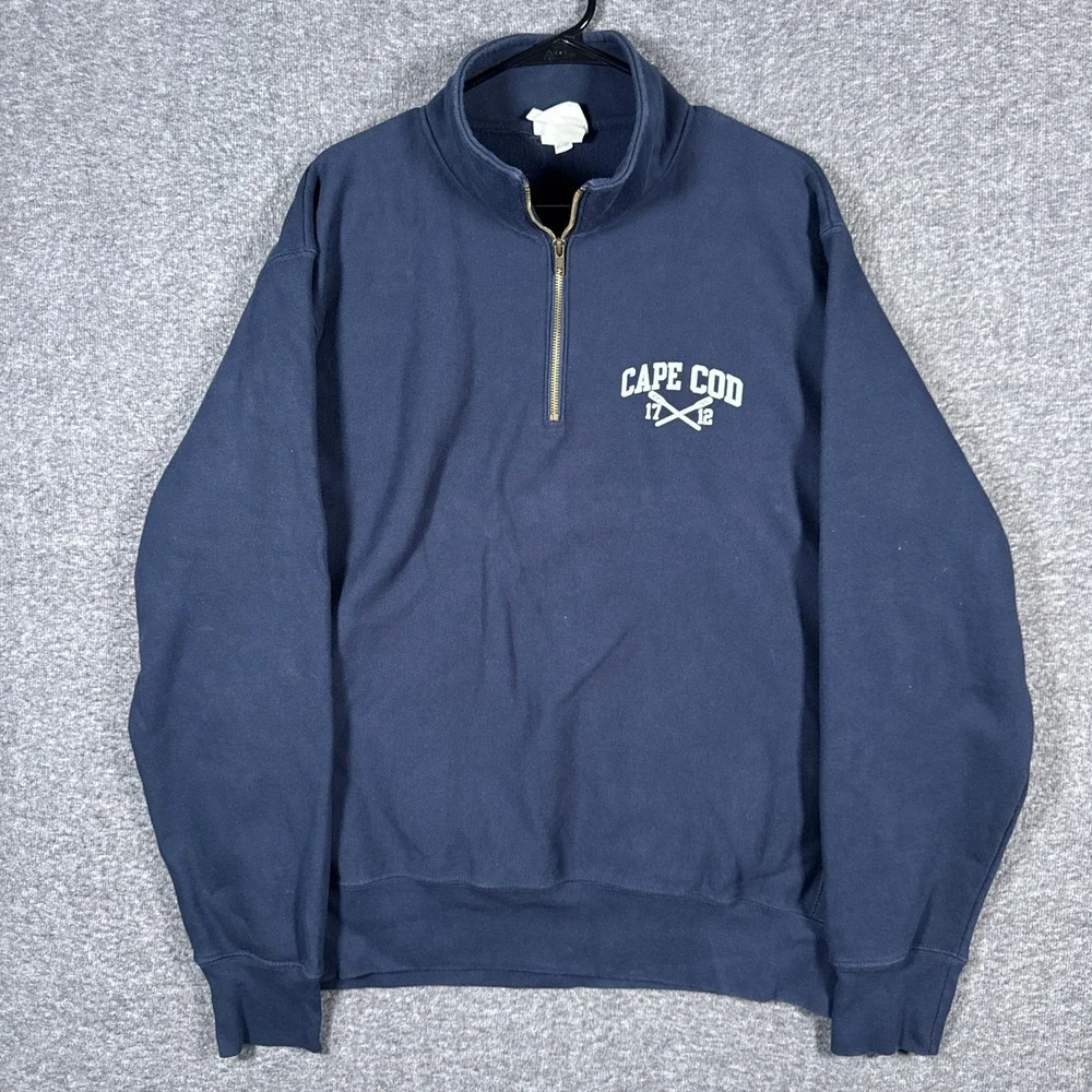 Champion Sweatshirt Mens XL Navy Cape Cod Reverse Weave 1/4 Quarter Zip Pullover